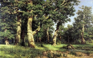 Eichenhain 1887 klassische Landschaft Ivan Ivanovich Wald Ölgemälde